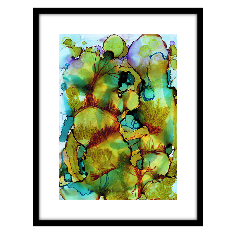 A framed print of Biospheres by Anne Dove.