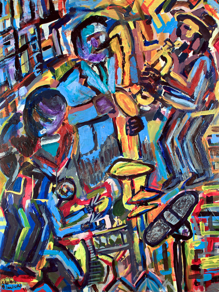abstract jazz band art
